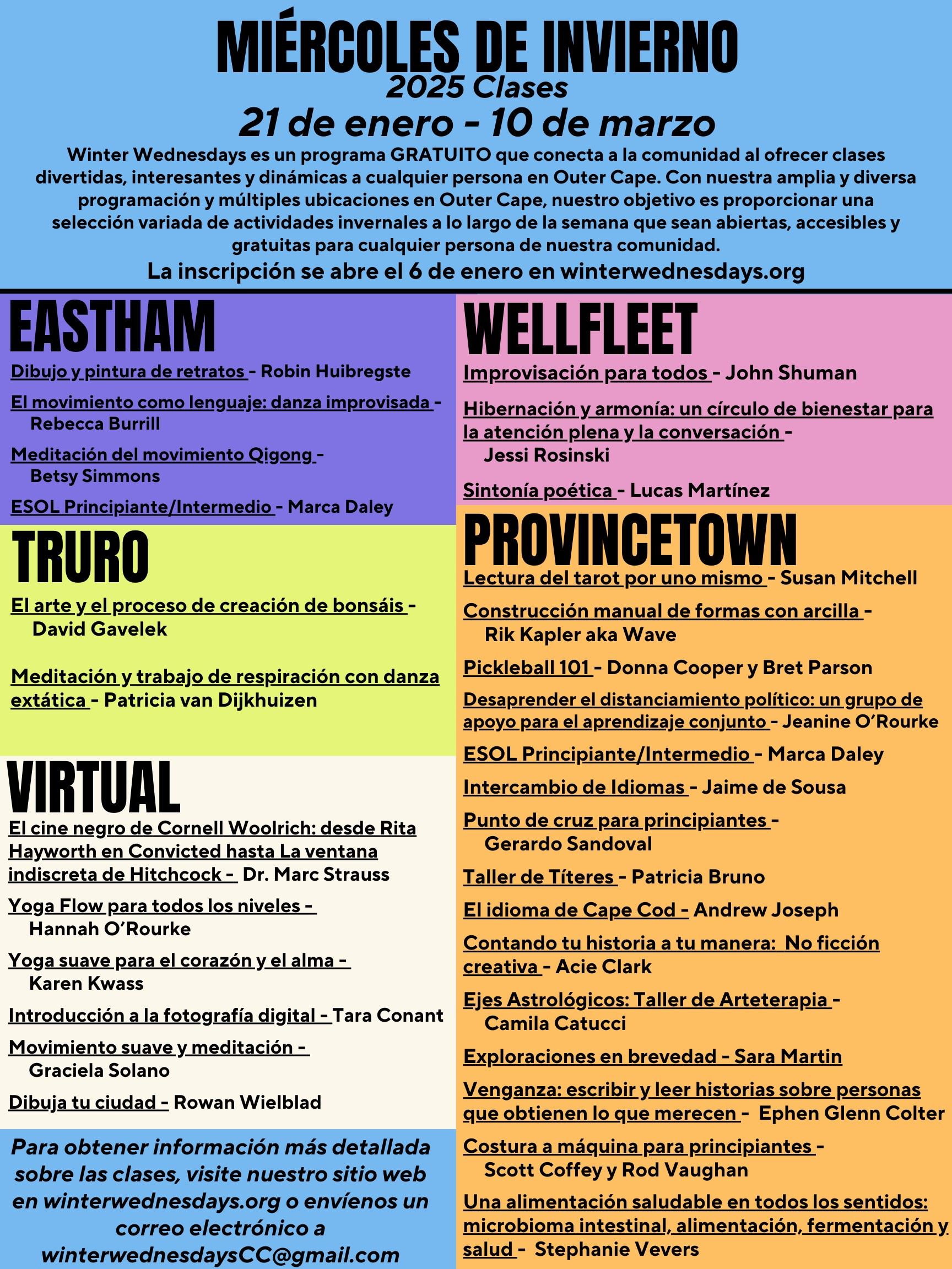 WW Class Options Spanish 